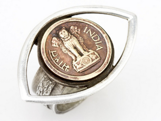 Indian Coin Ring Eye - 1 Paisa coin of India