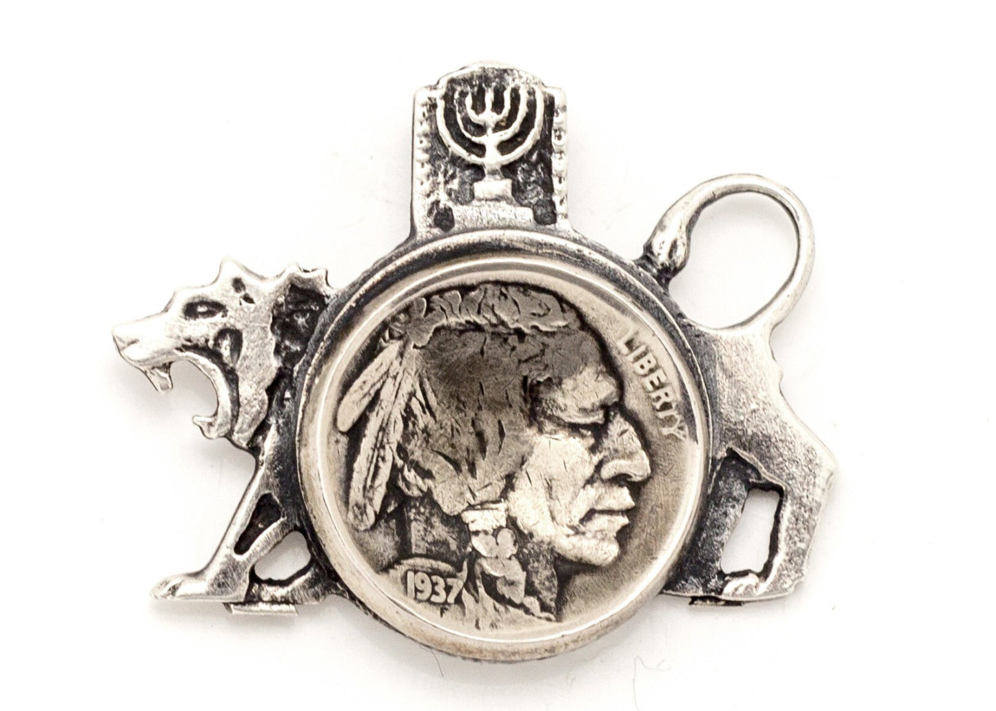Coin pendent with the Buffalo Nickel coin of The USA