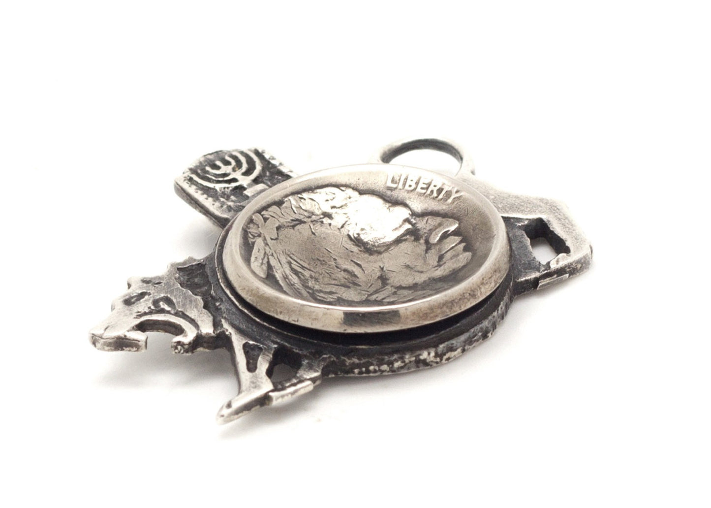 Coin pendent with the Buffalo Nickel coin of The USA