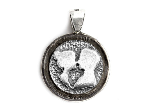 The Couple Medallion Pendant on Buffalo Nickel coin of USA Necklace- love neckace