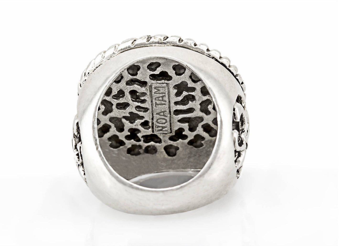 Star of David Coin Medallion Ring with fleur de lis symbol/ Magen David Ring