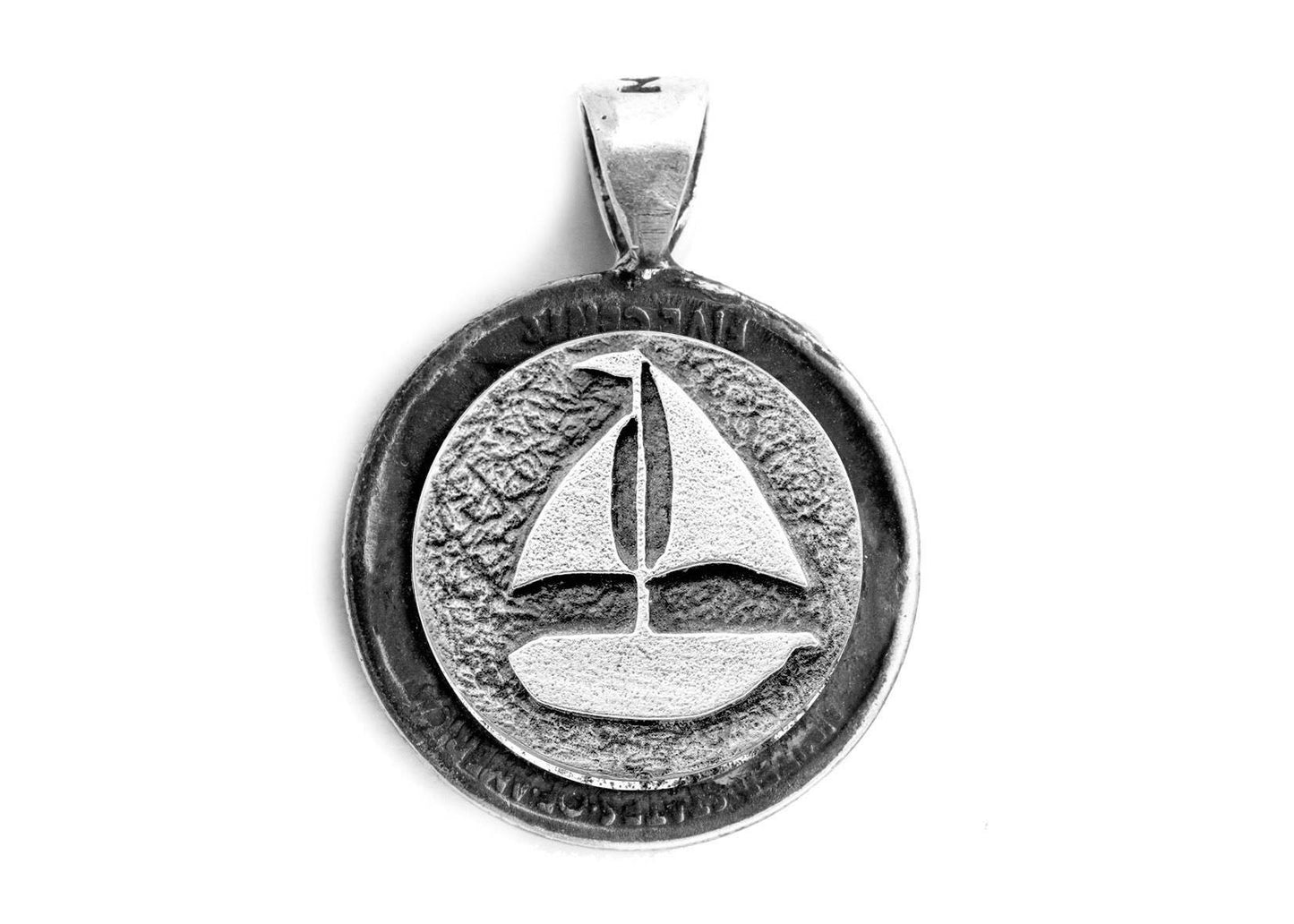 coin Pendant with the Boat medallion with Buffalo Nickel coin of USA - Noa Tam coin jewelry