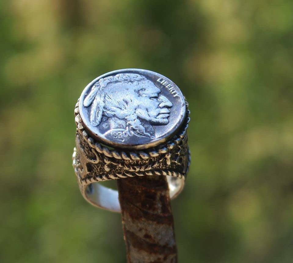 Buffalo Nickel Old, Collector's Coin Ring - Coin of USA