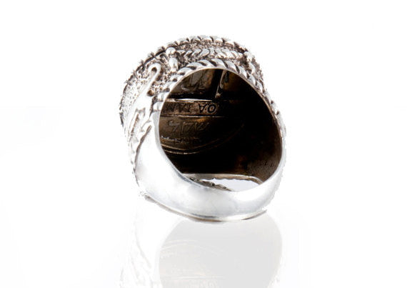 925 sterling silver ring with  old Israeli 1/2 Sheqel