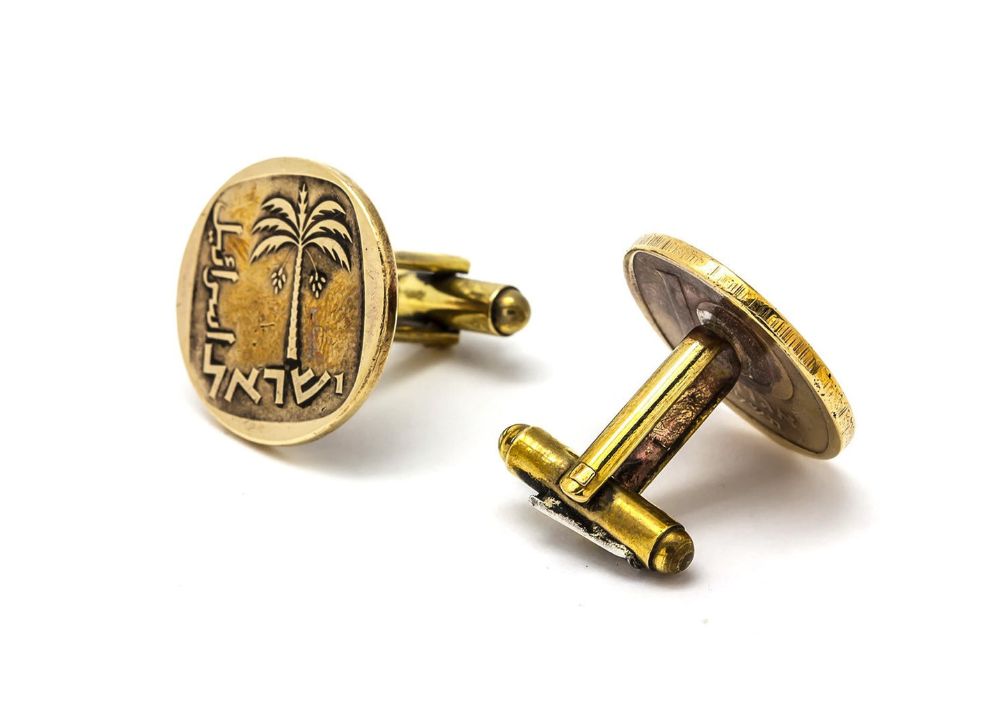 Israeli Coin Cufflinks with 10 Agorot Coin of Israel