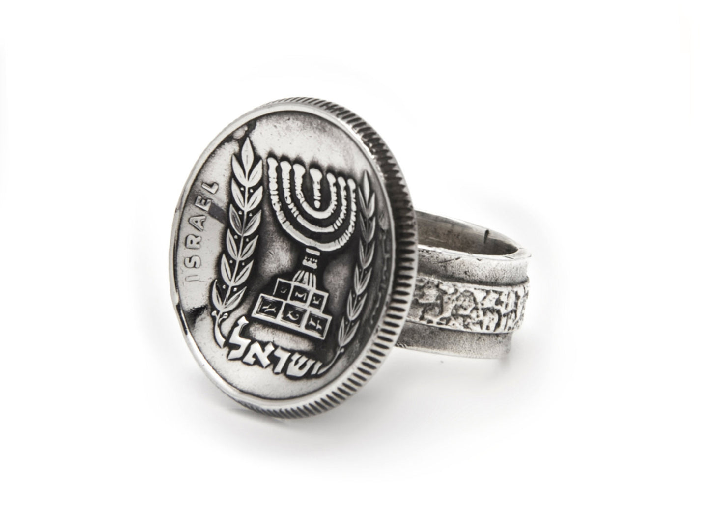 Israeli Old, Collector's Coin Ring - Old 1/2 pound Coin of Israel