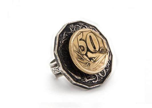 South Africa & Australia Coin Ring - Men's & Women's Silver Ring