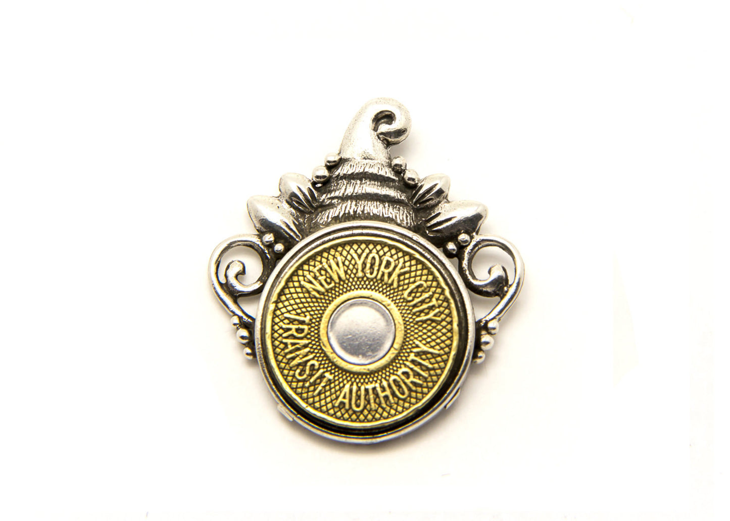 Bullseye New York Subway Token Pendant Necklace