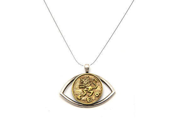 Leo Sign Astrology Zodiac Charm Eye Necklace