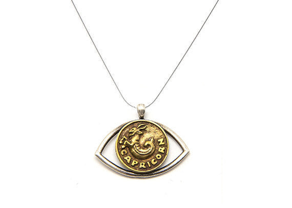 Capricorn Sign Astrology Zodiac Eye Charm Necklace