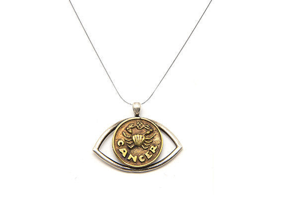 Cancere Eye Necklace Sign Astrology Zodiac Charm Pendant Necklace