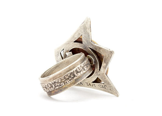 Crowned Israeli Coin Ring - Sterling Silver