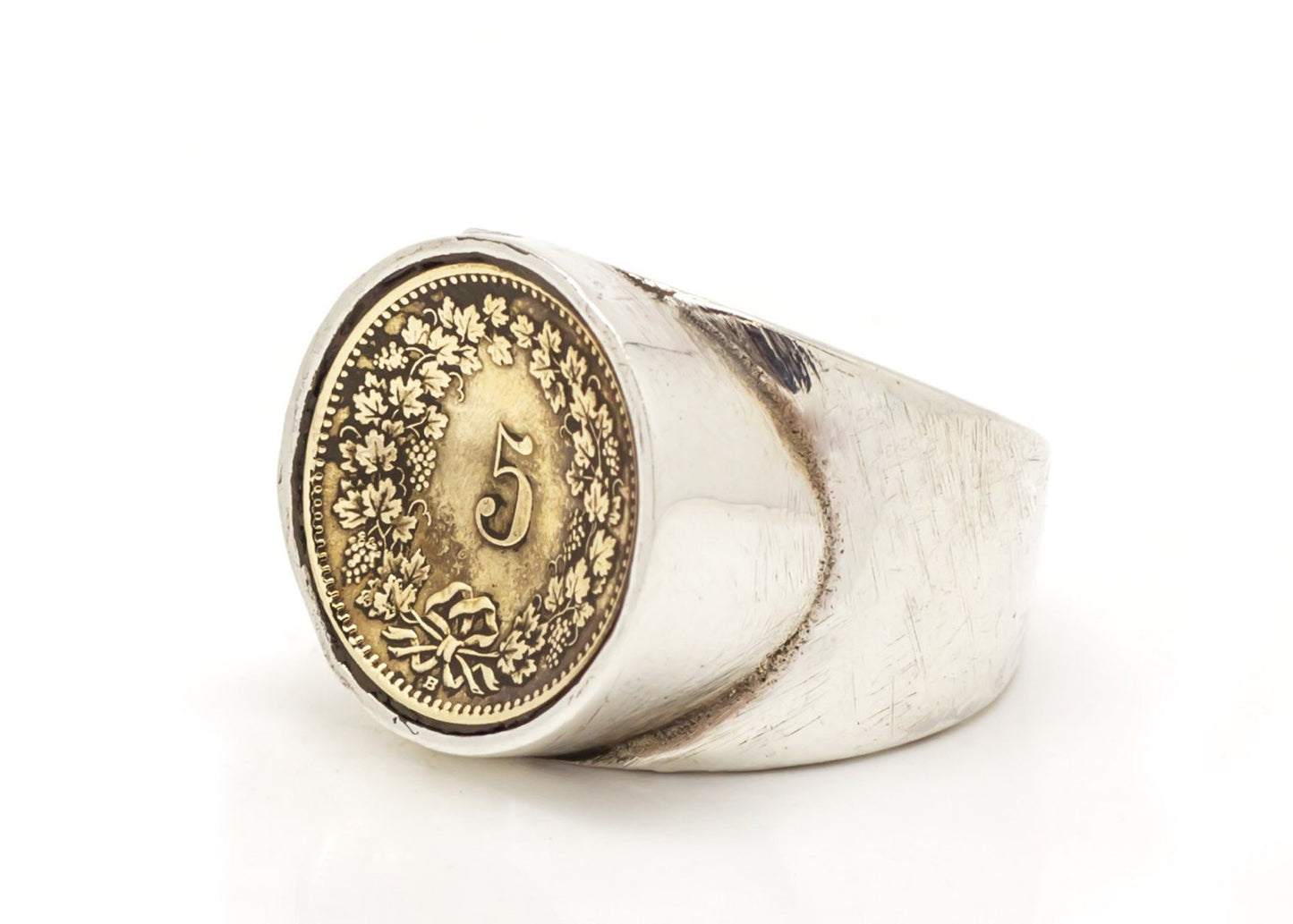 Swiss 5 Rappen Coin Ring - Switzerland Coin