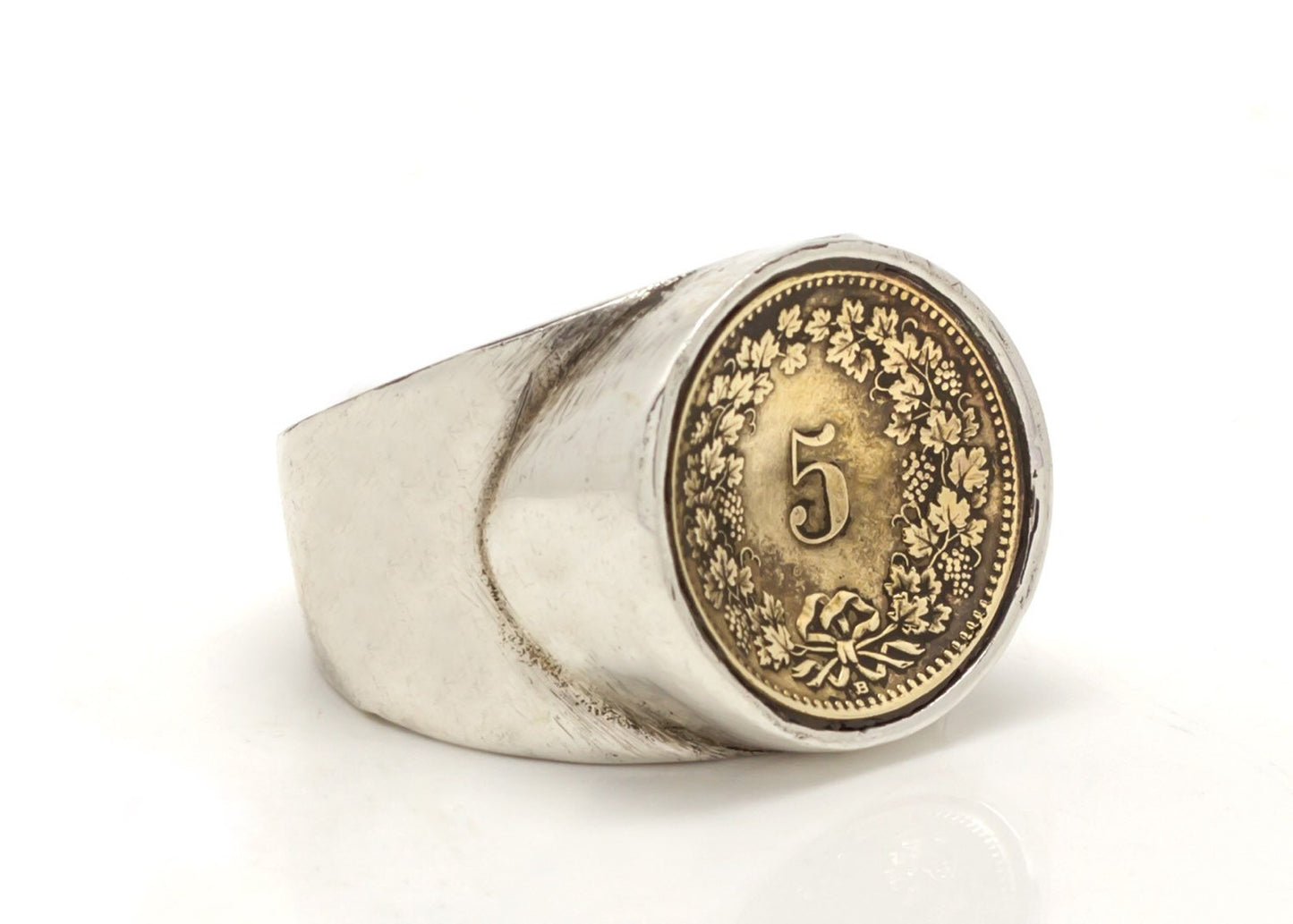 Swiss 5 Rappen Coin Ring - Switzerland Coin