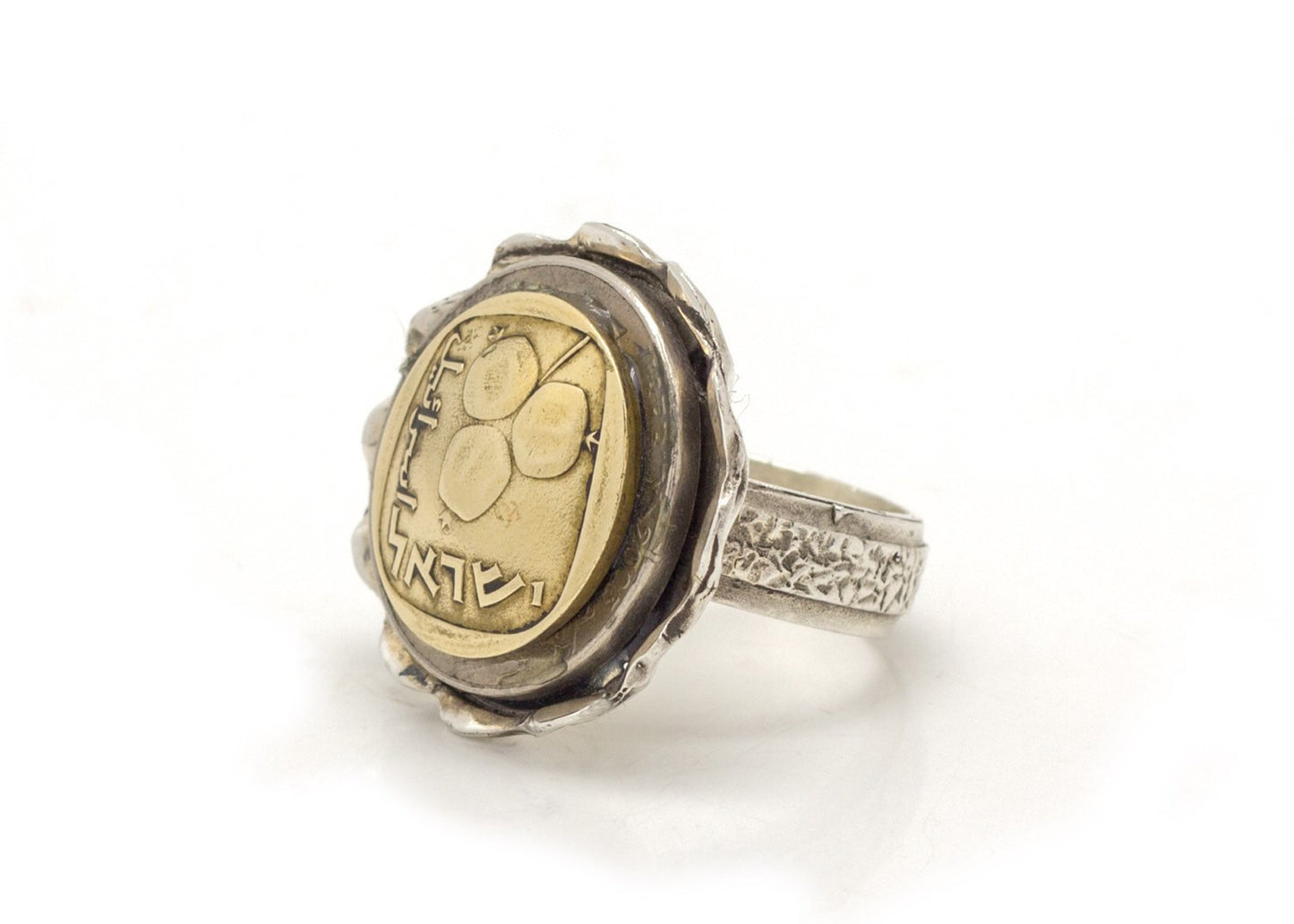 Israeli Old, Collector's Coin Ring - 5 Agorot Israel Coin