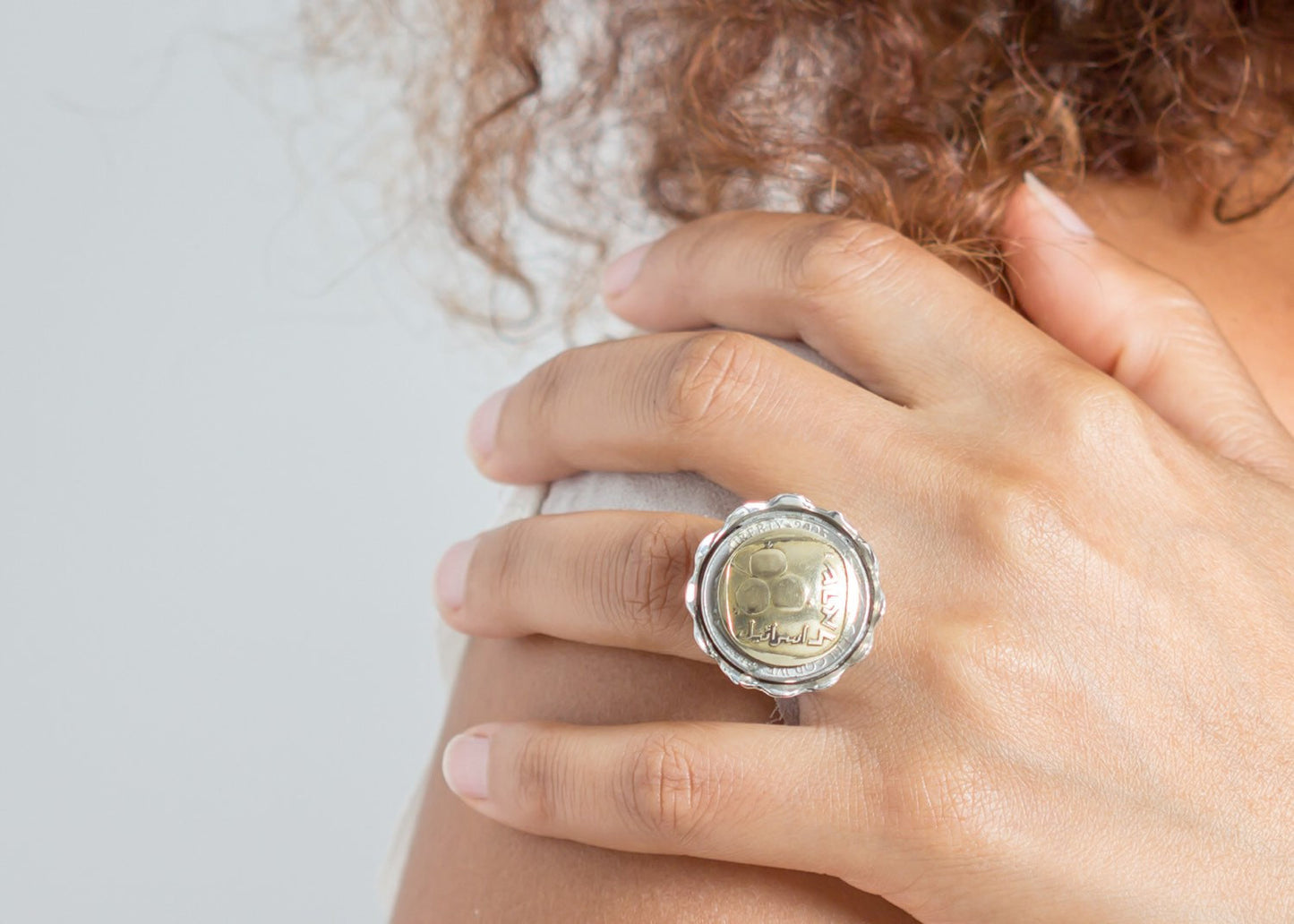 Israeli Old, Collector's Coin Ring - 5 Agorot Israel Coin