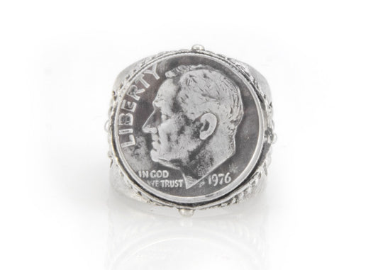 US Dime Sterling Silver Coin Ring