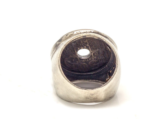 Spanish Old, Collector's Coin Ring - 50 centimos Coin of Spain