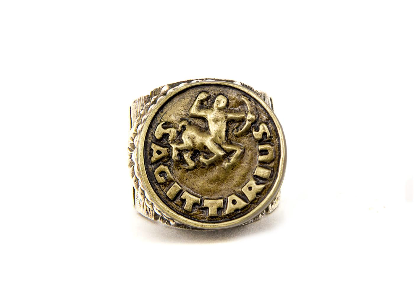SAGITTARIUS Zodiac Silver Ring, Sagittarius Birthday Gift, Silver Sagittarius Horoscope Ring, Astrology Ring, Silver Signet Ring, Coin Ring