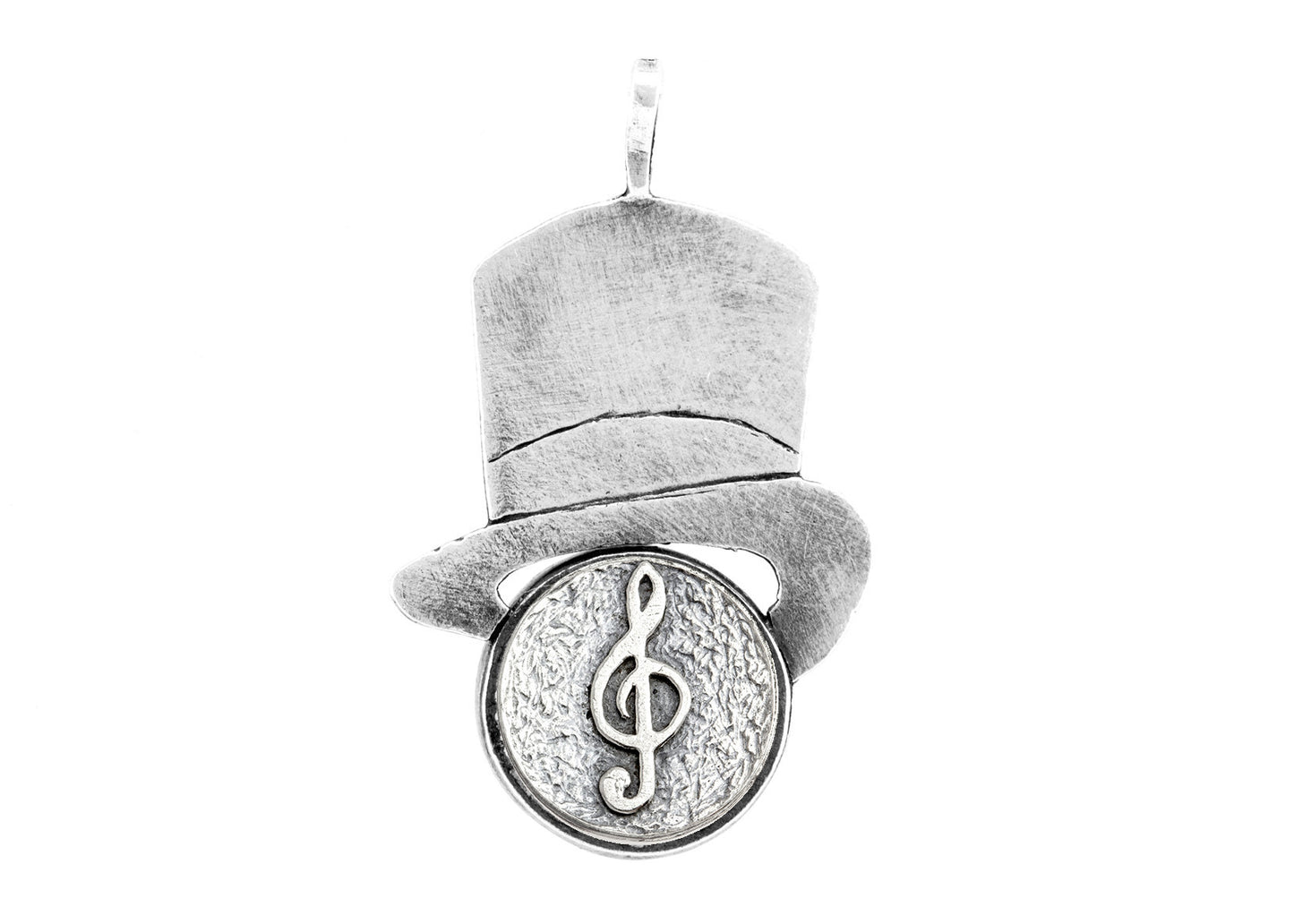 Treble Clef Musical Medallion Hat Necklace