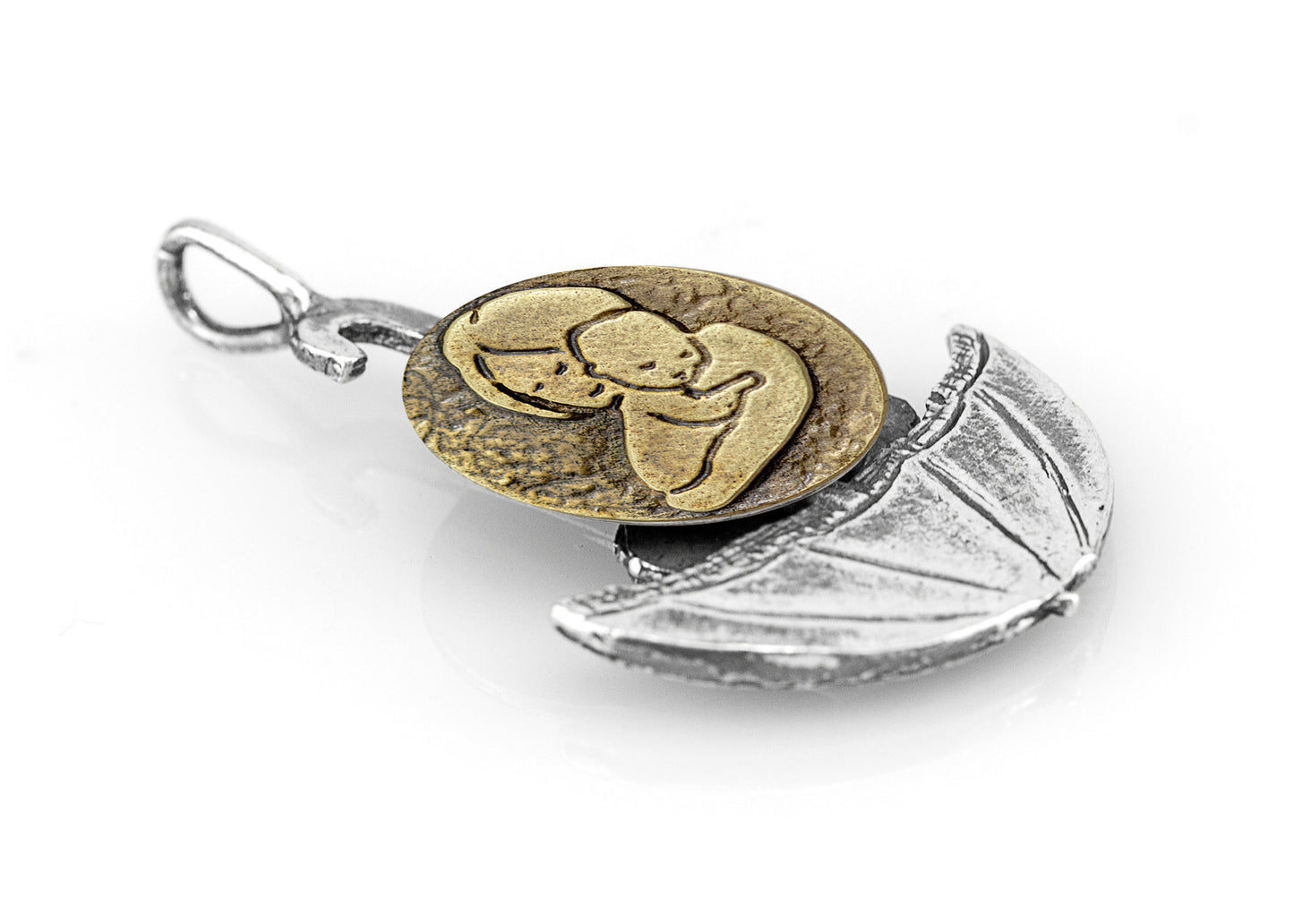 Mother and Child Unconditional Love Medallion of Israel Necklace
