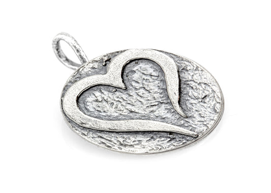 925 Sterling Pendant Silver With Open Heart