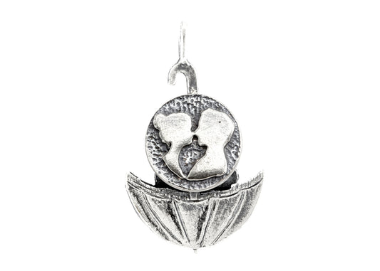 The Couple Sharing Love Coin Umbrella Necklace