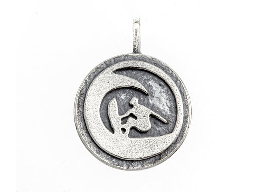 925 Sterling Pendant Silver With Surfer