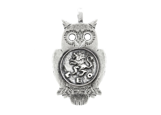 Silver Owl Pendant with Leo