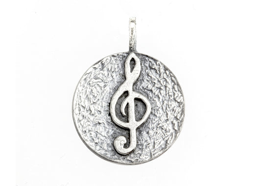 925 Sterling Pendant Silver With Treble Clef
