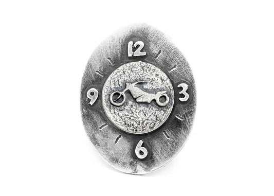 Motorbike Adventure Coin Medallion Clock Ring