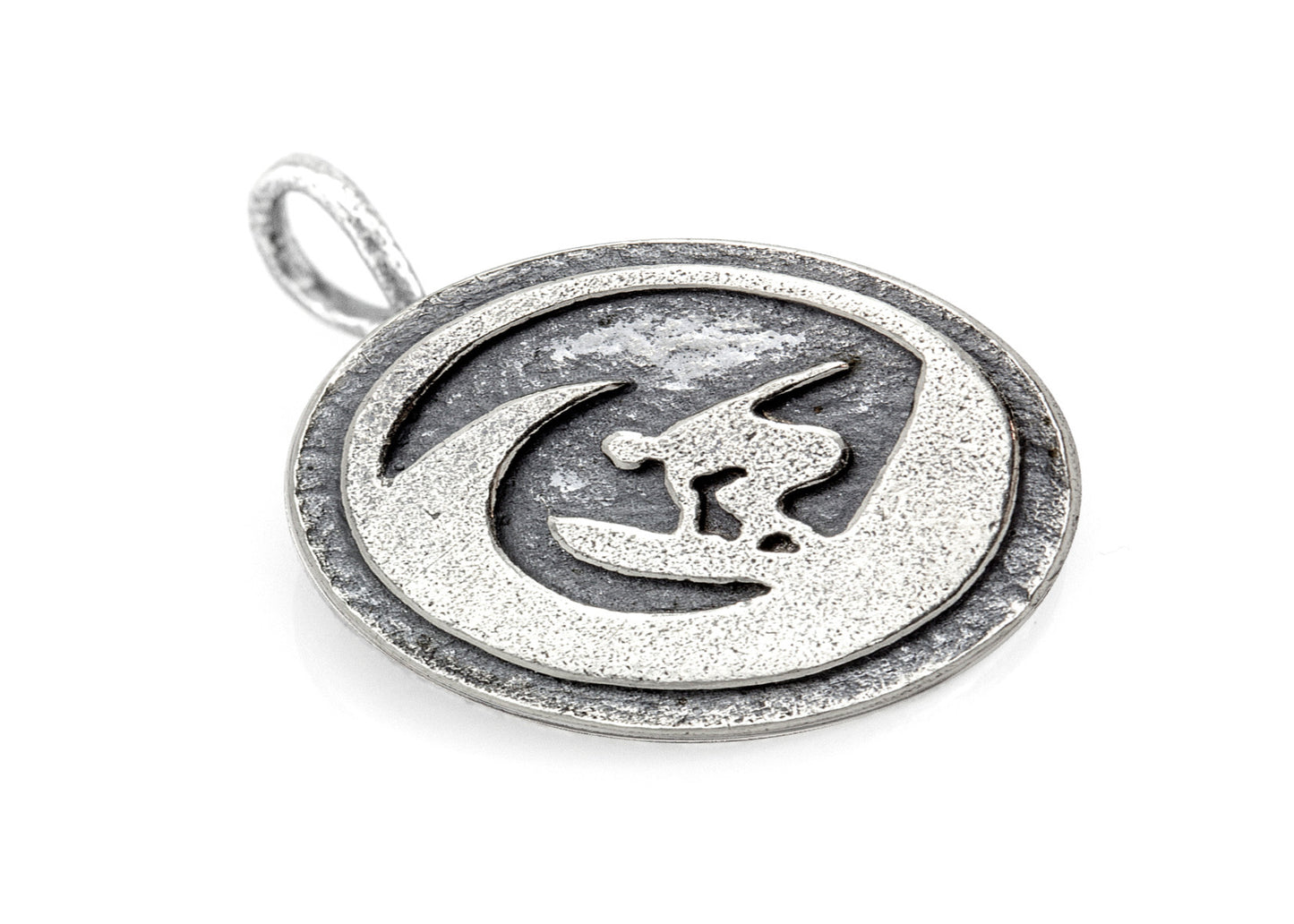 925 Sterling Pendant Silver With Surfer
