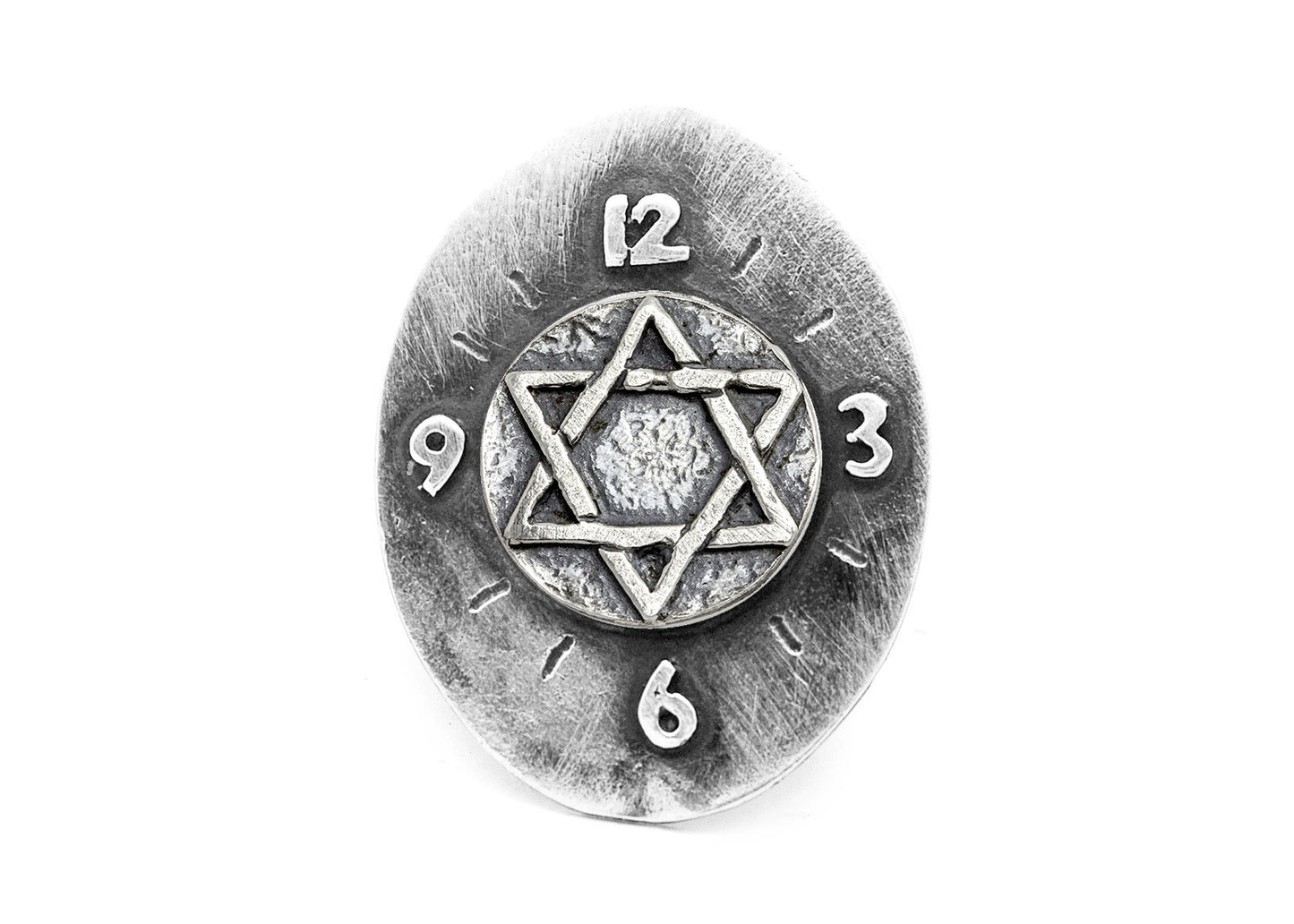 Star of David Coin Medallion Clock Ring