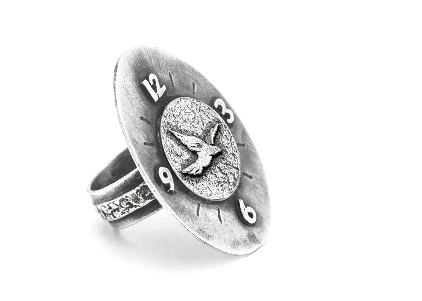 Bird Coin Flying Medallion Ring