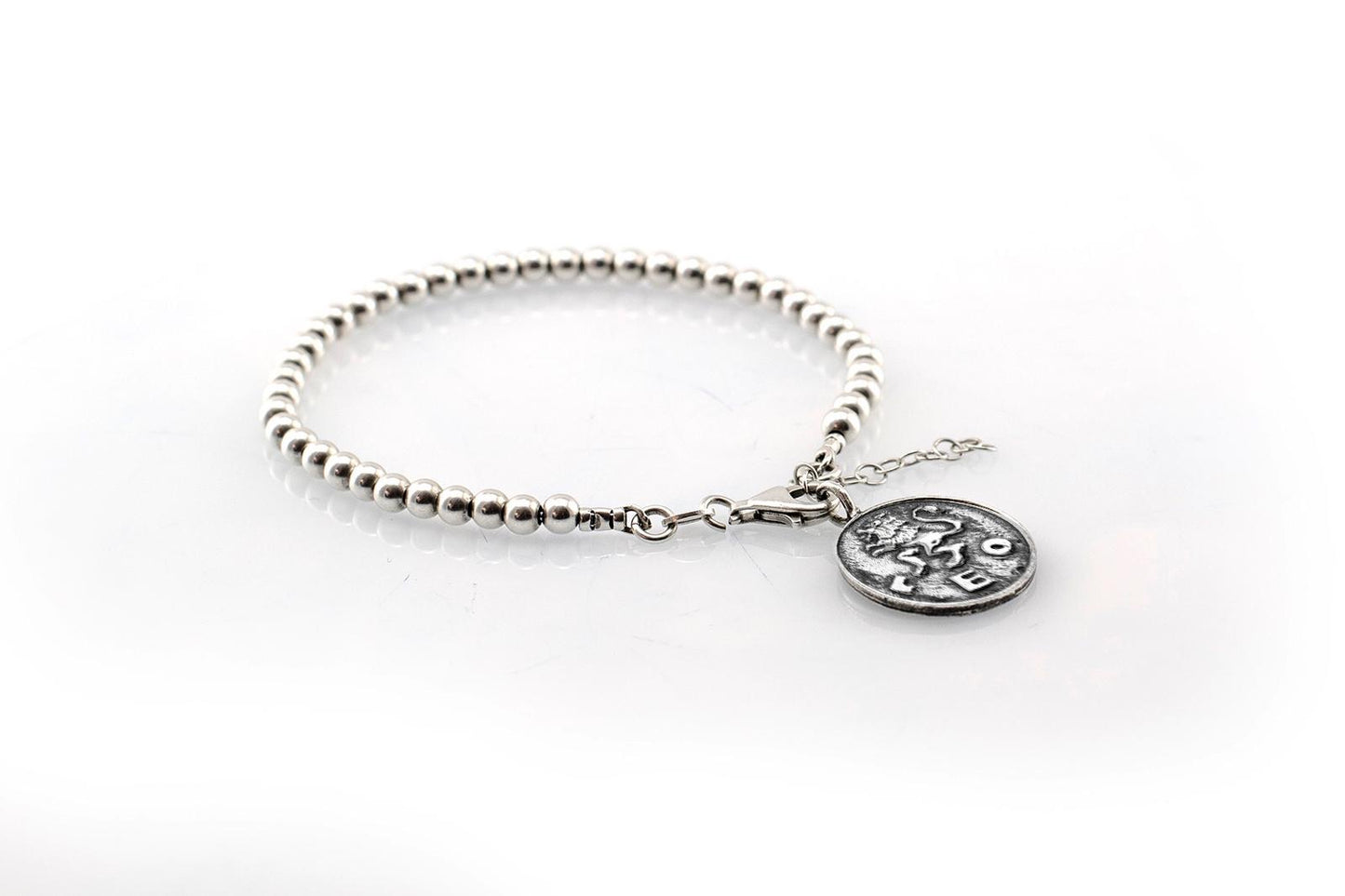 Leo medallion with a Bead Bracelet -Zodiac jewelry -One of kind jewelry