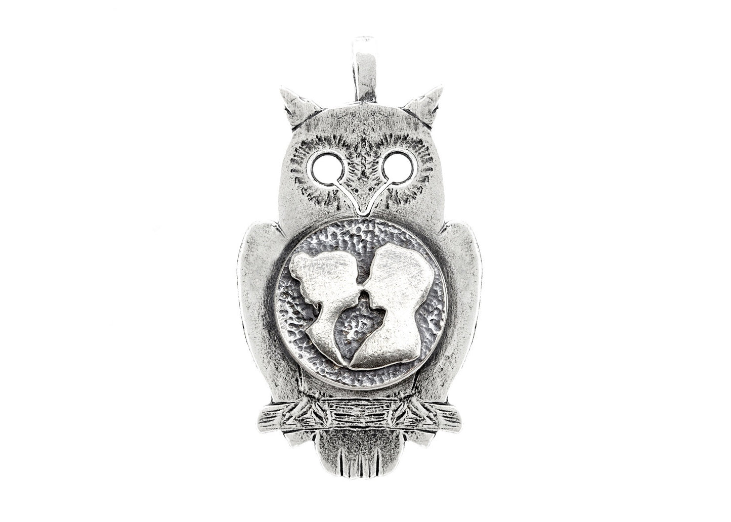Silver Owl Pendant with Couplel