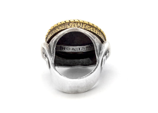 coin ring with the Writer’s Hand coin medallion