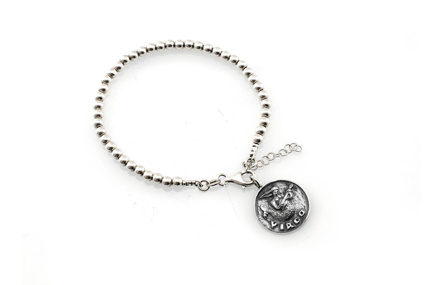 Virgo medallion with a Bead Bracelet -Zodiac jewelry -One of kind jewelry