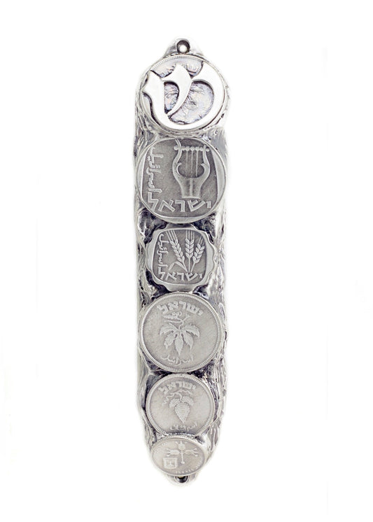 Silver Mezuzah Case, Sterling Silver Mezuzah with Scroll for Door, Ornate Mezuzah, Intricate Royal Mezzuzahs, Judaica Gifts for Home