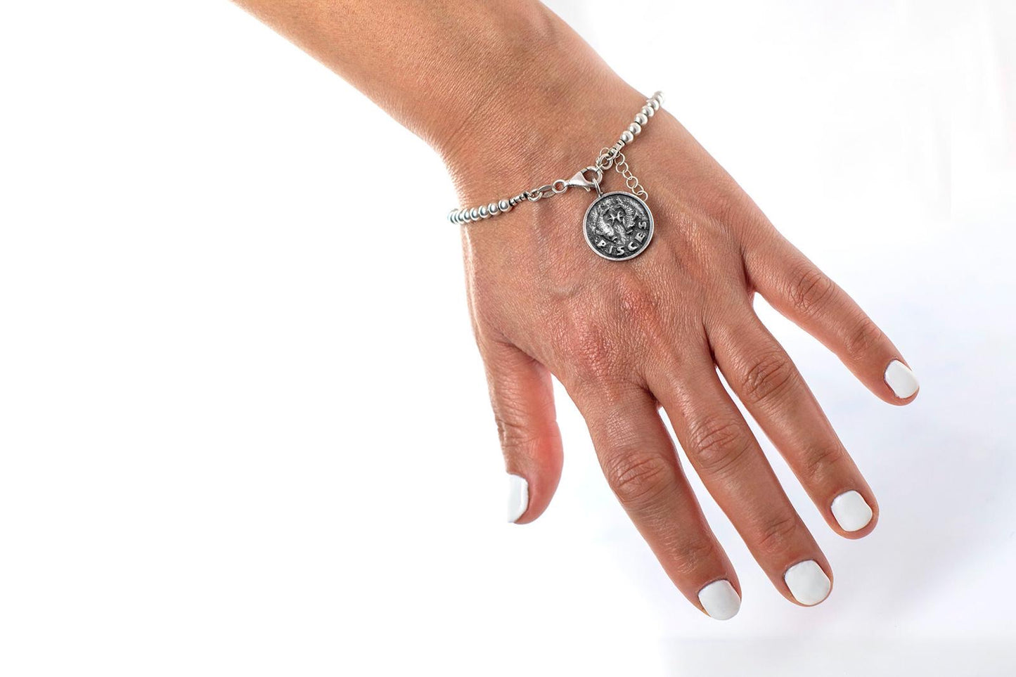 Pisces medallion with a Bead Bracelet -Zodiac jewelry -One of kind jewelry