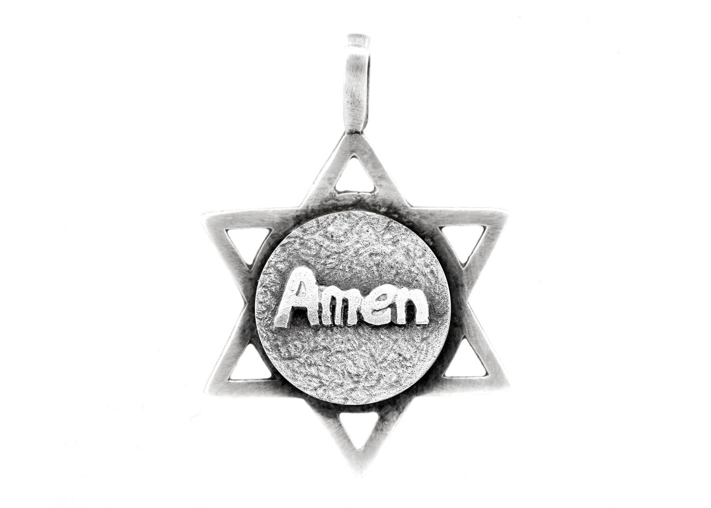 Star of David with Amen Medallion in English