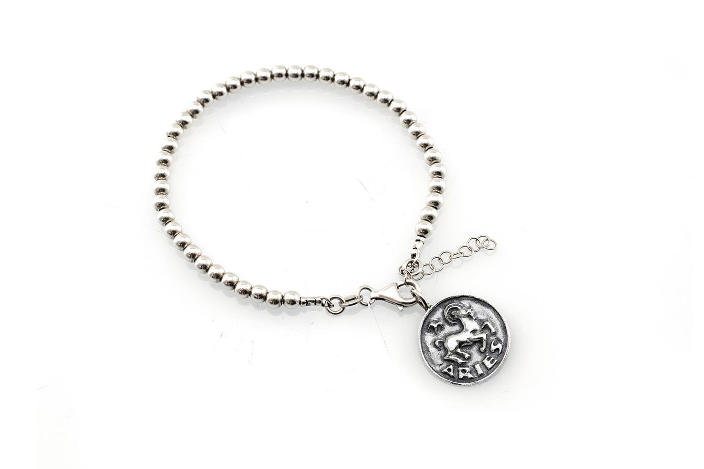 Aries medallion with a Bead Bracelet -Zodiac jewelry -One of kind jewelry
