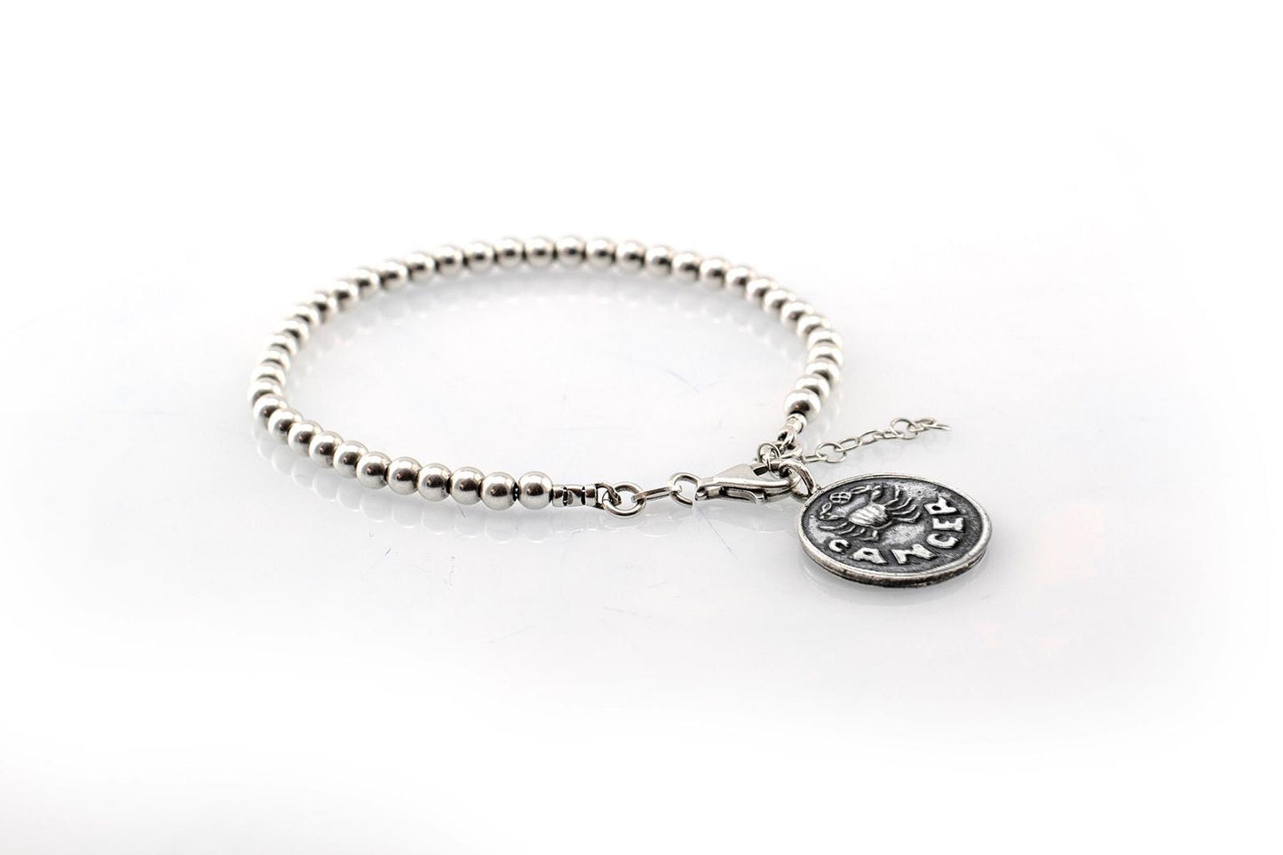 Cancer medallion with a Bead Bracelet -Zodiac jewelry -One of kind jewelry