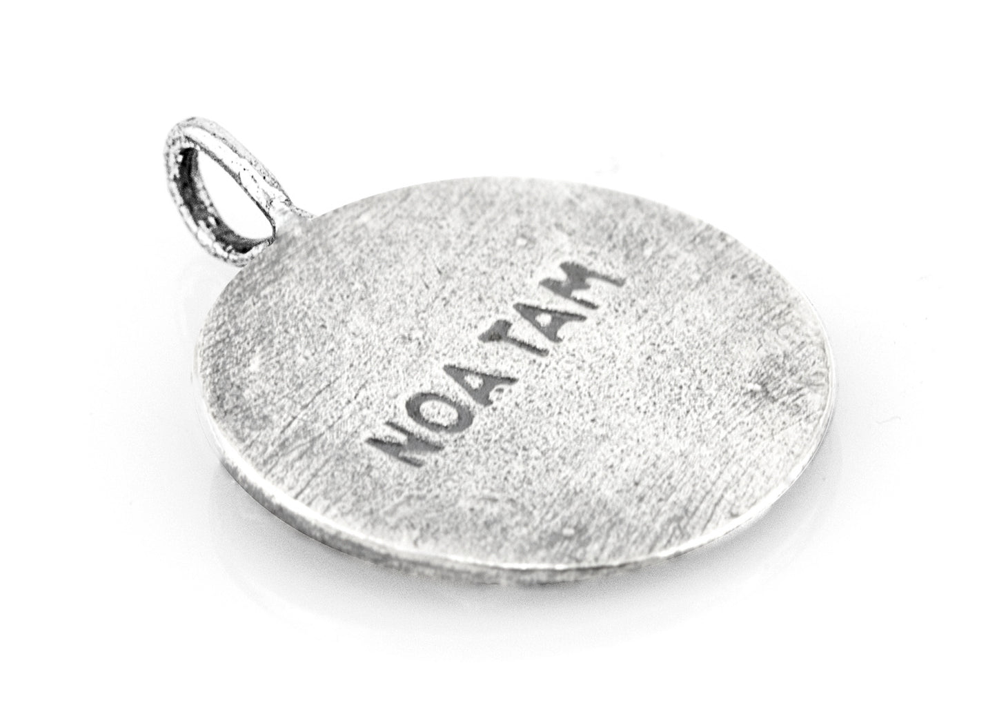 925 Sterling Pendant Silver With And You Shall Love Medallion v’ahavta in Hebrew