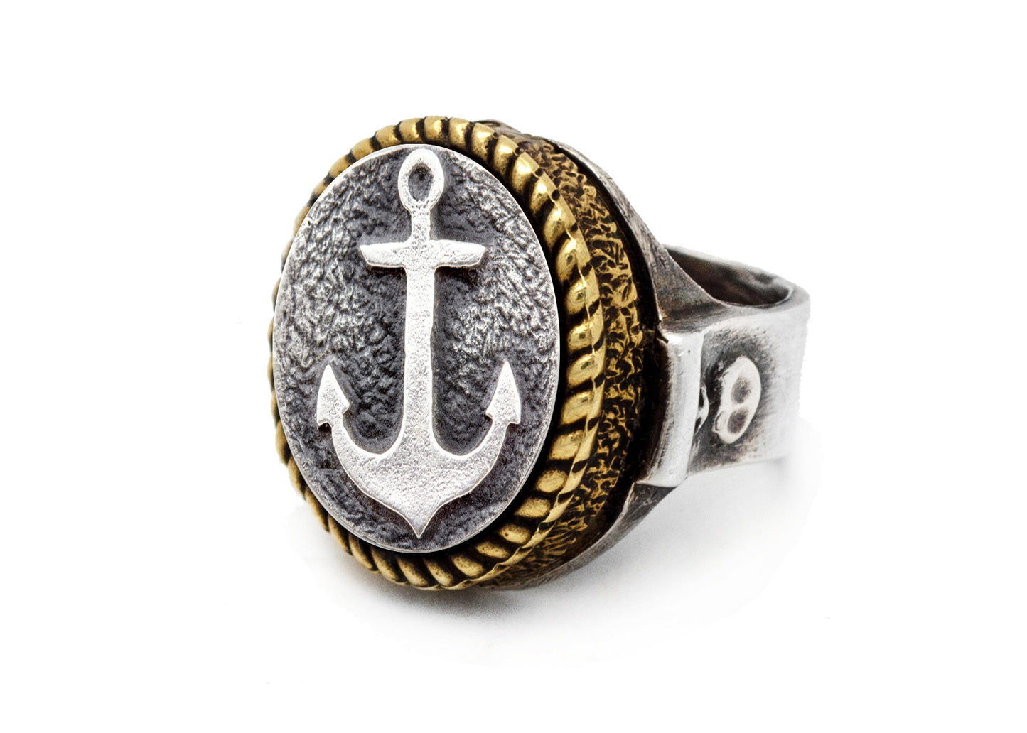 Coin ring with the Anchor  coin medallion