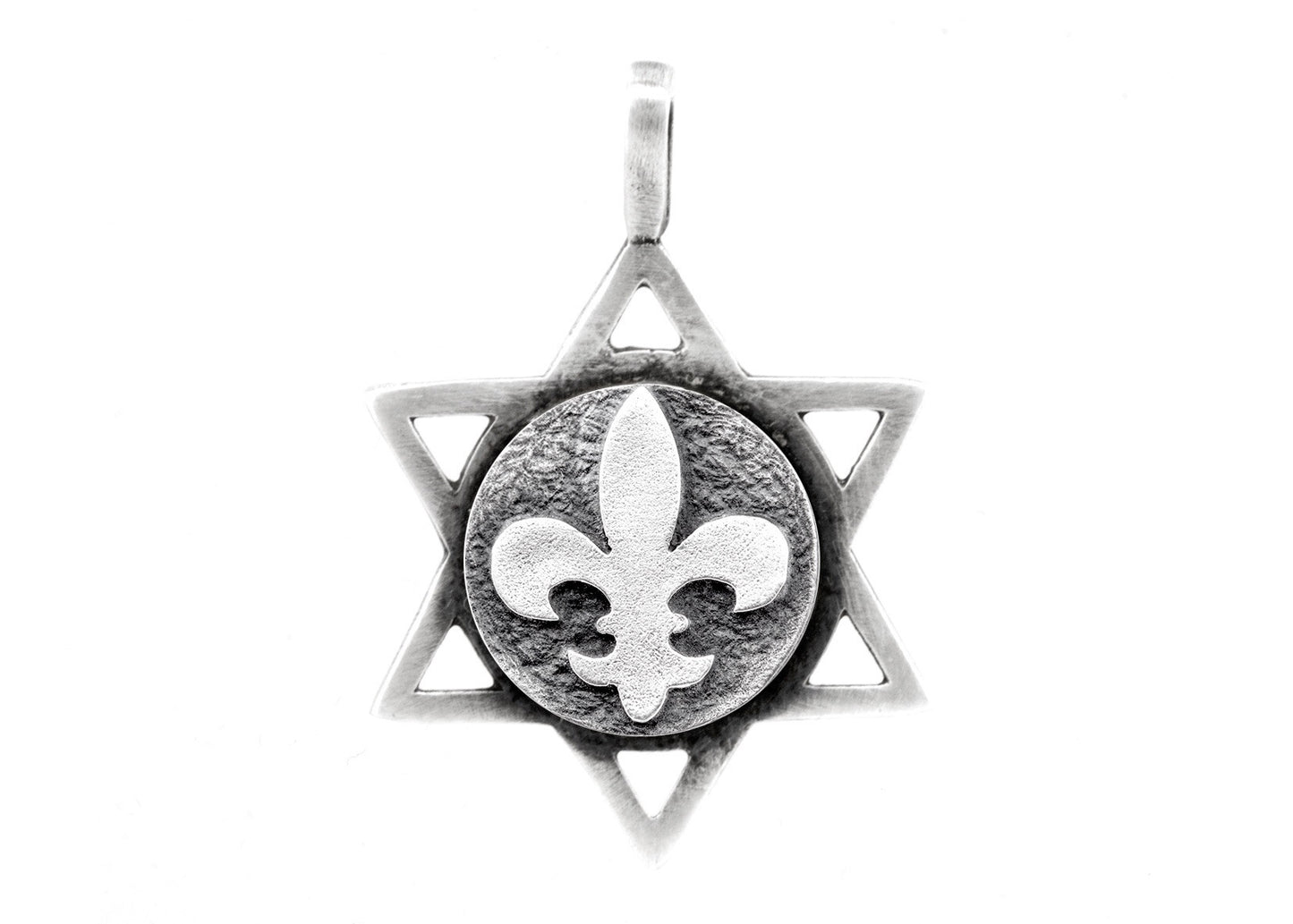 Star of David with White Lily Medallion
