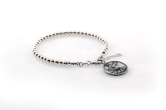 Virgo medallion with a Bead Bracelet -Zodiac jewelry -One of kind jewelry