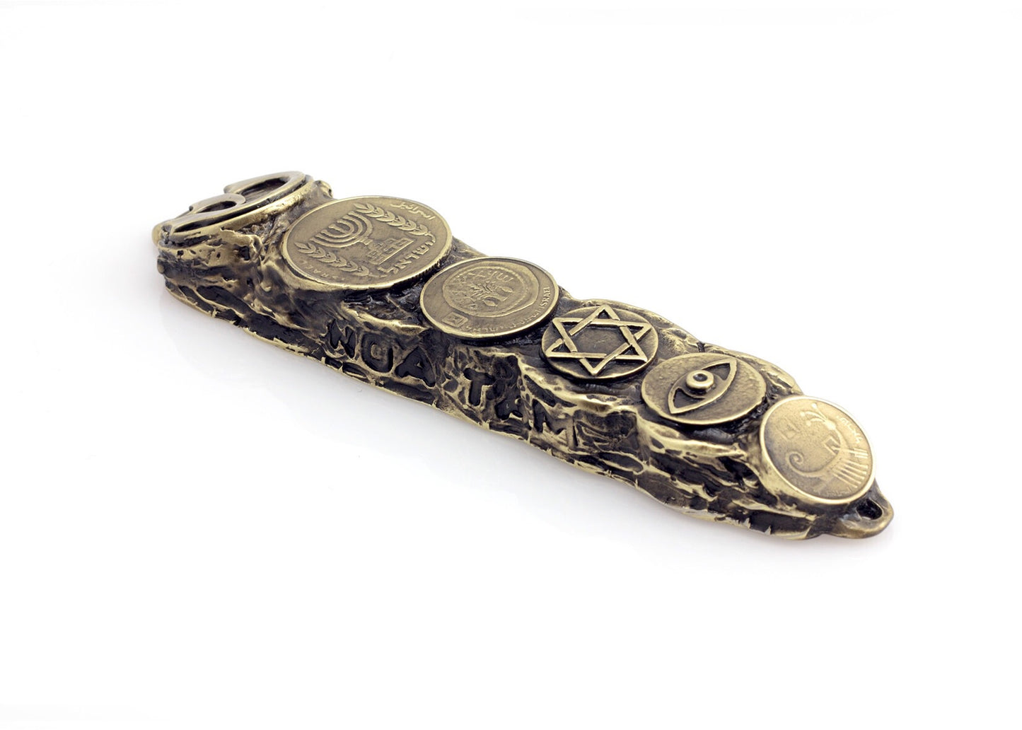 Bronze Mezuzah Case, Mezuzah with Scroll for Door, Ornate Mezuzah, Intricate Royal Mezzuzahs, Judaica Gifts for Home