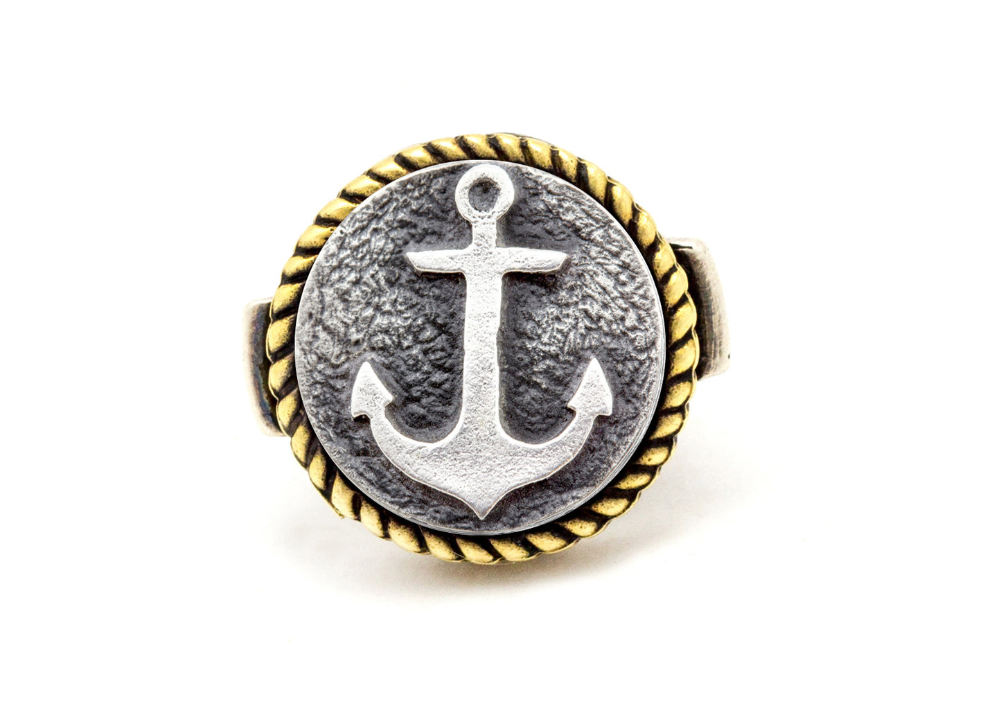 Coin ring with the Anchor  coin medallion