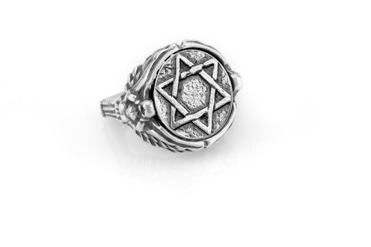 coin ring with the Star of David medallion on Nike ring